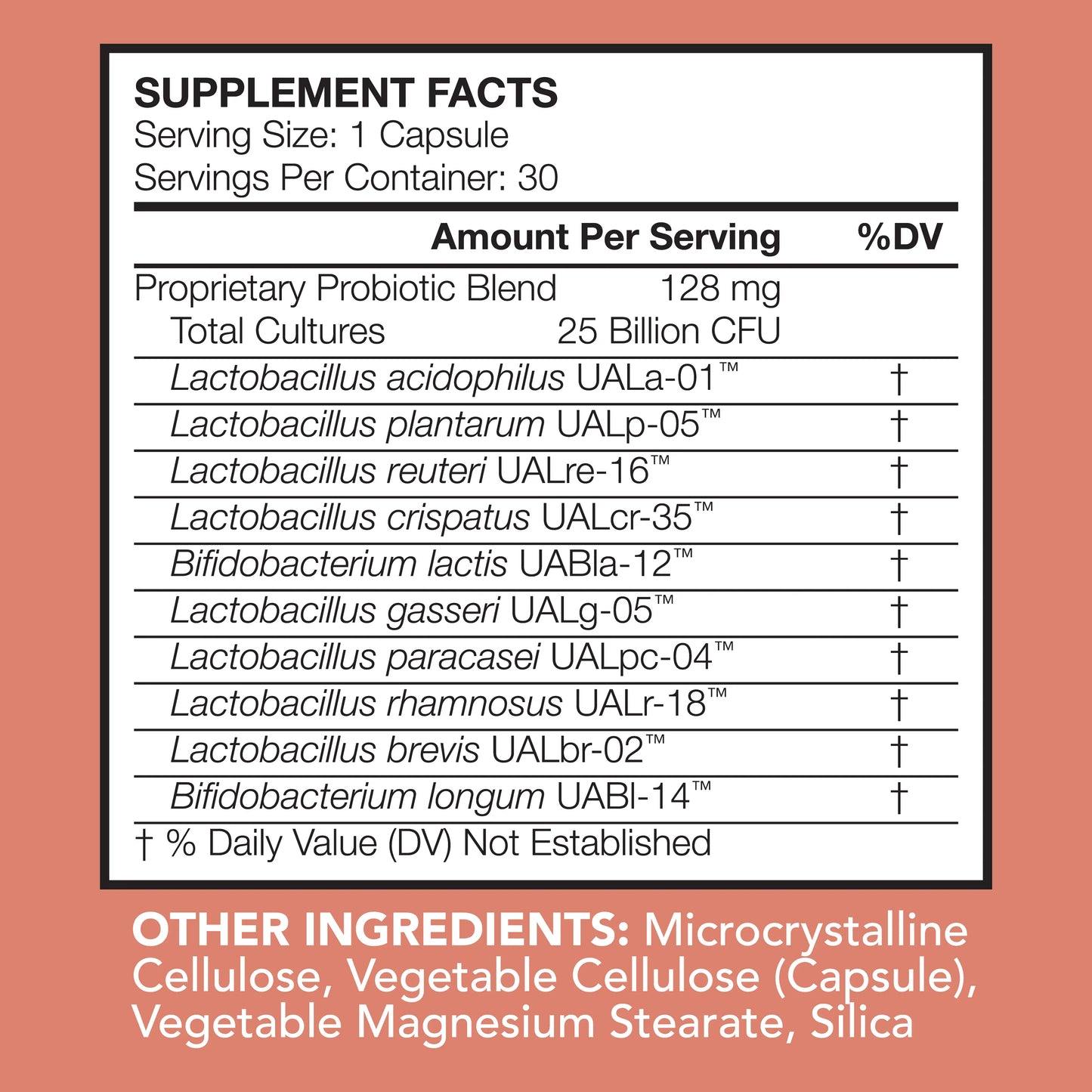 Probiotic label breakdown.