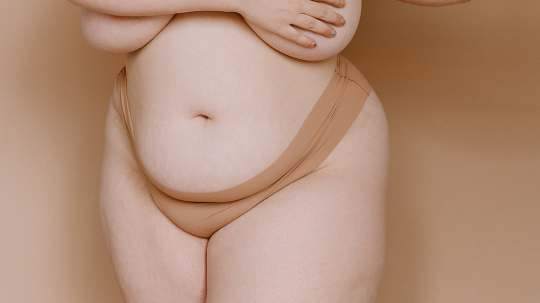 Debunking Vulvovaginal Health Myths - Topless Model on Beige Background 