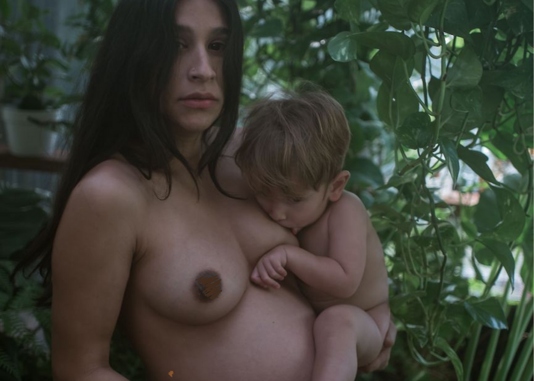 The Motherhood Manifesto - Topless Mother and Child Portrait