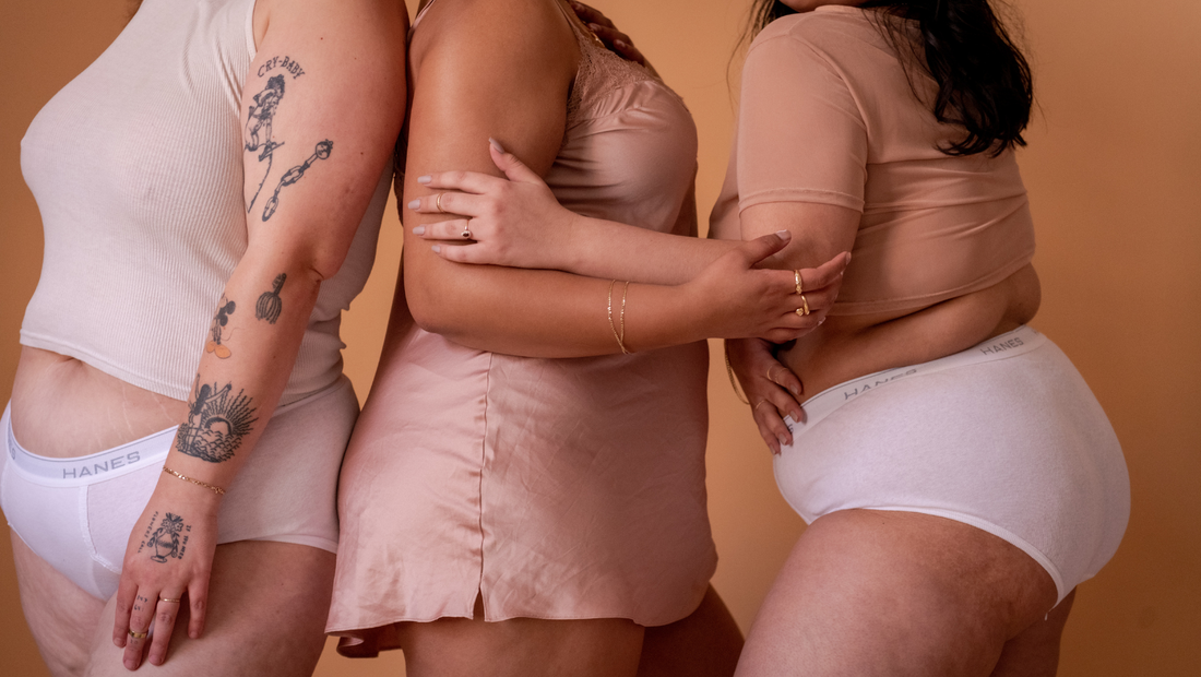 Let's Talk About Yeast Infections - Torsos of Three Models in Nude Underwear