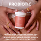 vaginal probiotic by momotaro apotheca being held on a persons pelvis. with text highlighting the 25 billion active cultures and 10 strain specific bacteria