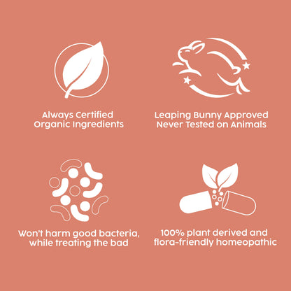 Our ingredients are always organic, and never tested on animals.